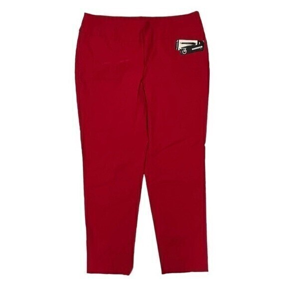 New Directions NWT Curvy Slim Leg‎ Pull On Radiant Red Pants Size 16W - Picture 1 of 8